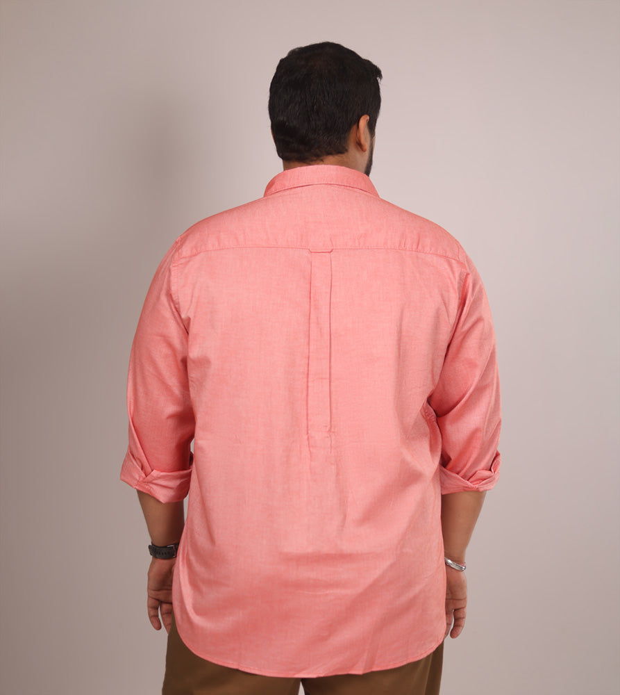 Sizeupp | Plus Size  Casual Shirt For Men | 4XL - 9XL | 100% Cotton | Solid | Peach