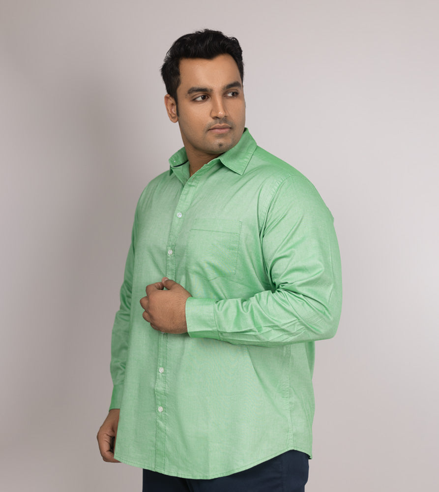 Plus Size Casual Shirt | 4XL - 10XL | 100% Cotton | Light Green