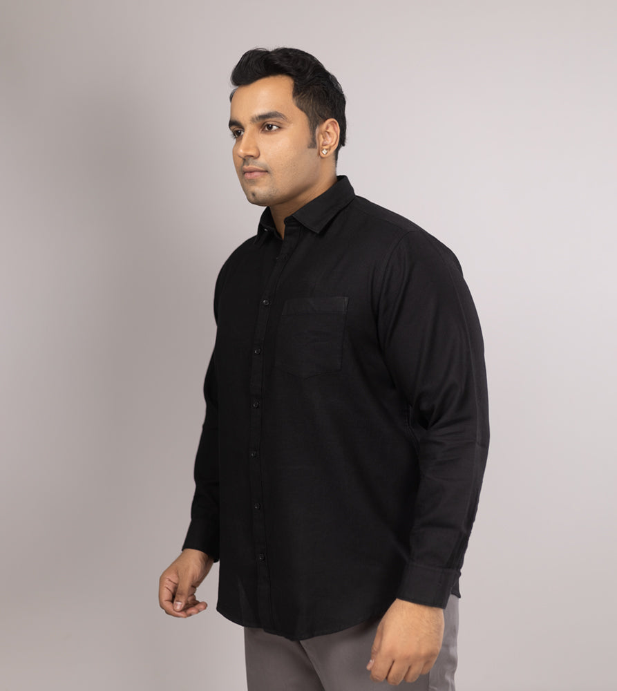 Plus Size Casual Shirt | 4XL - 10XL | 100% Cotton | Black