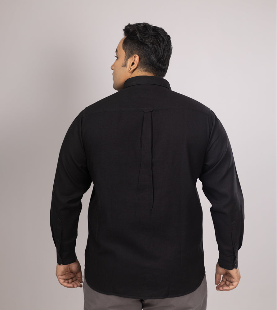 Plus Size Casual Shirt | 4XL - 10XL | 100% Cotton | Black