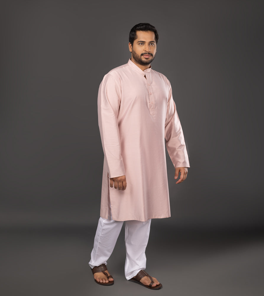 Sizeupp | Plus Size  Kurta For Men | 4XL - 9XL |  | Solid | Light Pink