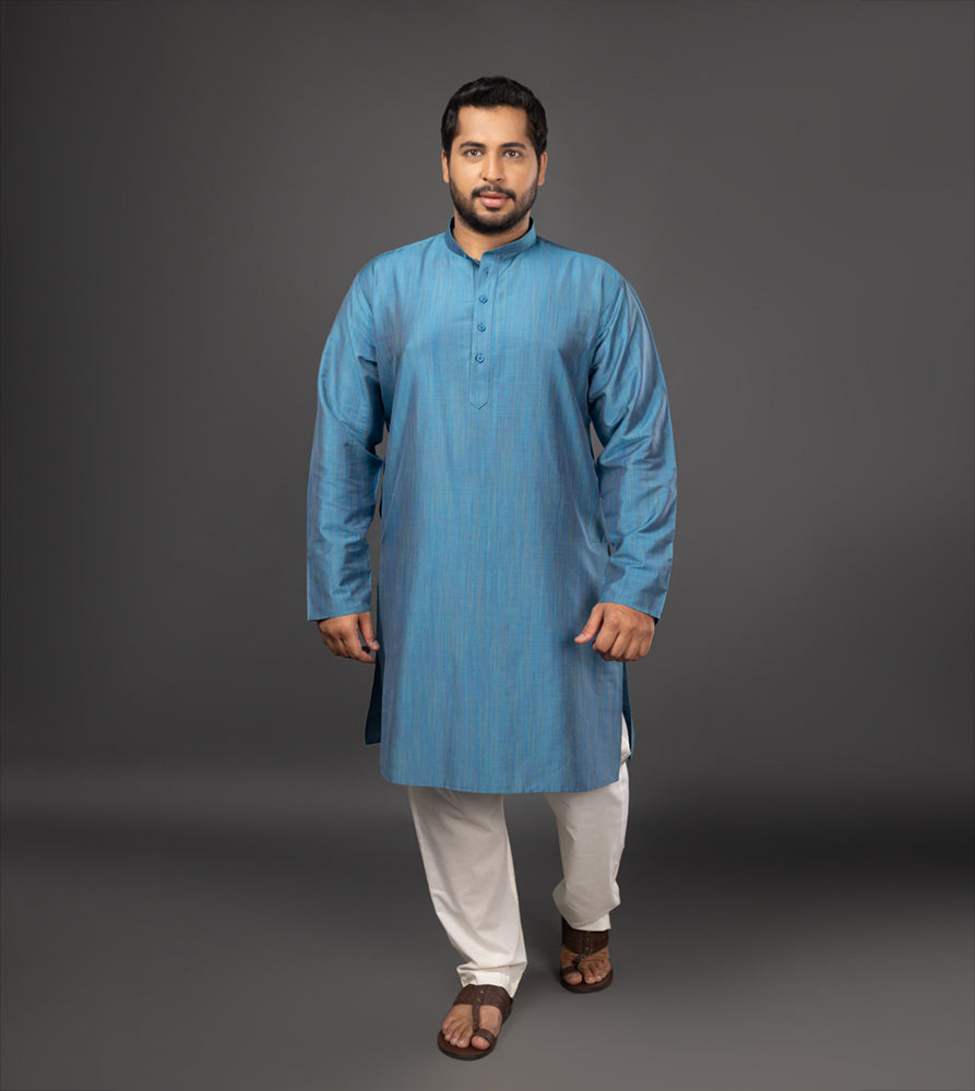 Sizeupp | Plus Size  Kurta For Men | 4XL - 9XL |  | Solid | Blue