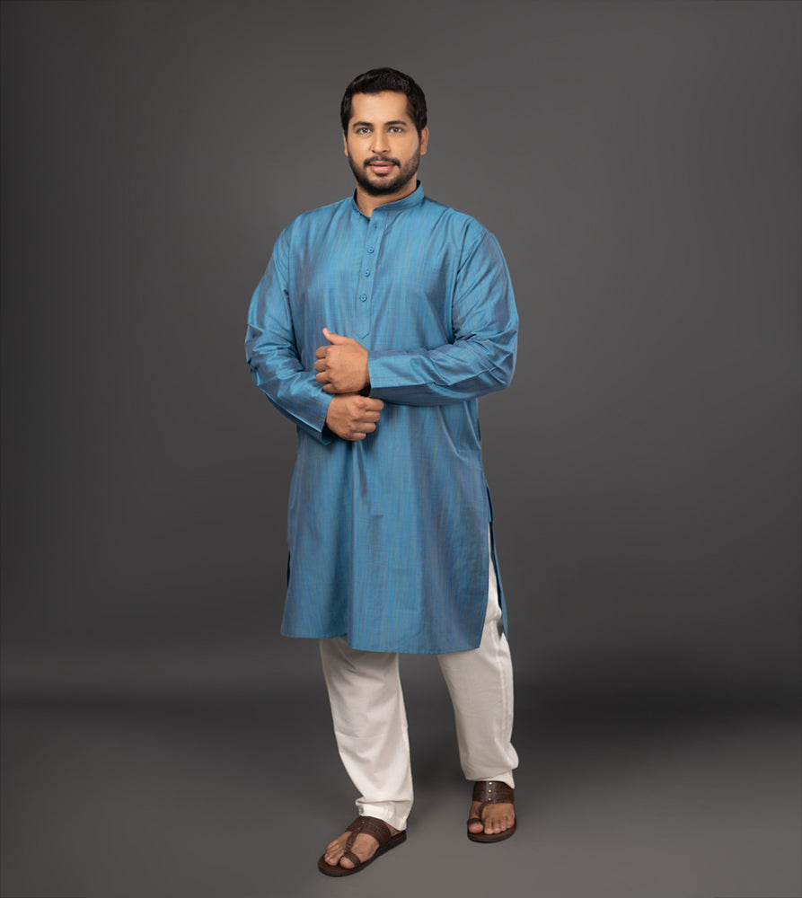 Sizeupp | Plus Size  Kurta For Men | 4XL - 9XL |  | Solid | Blue