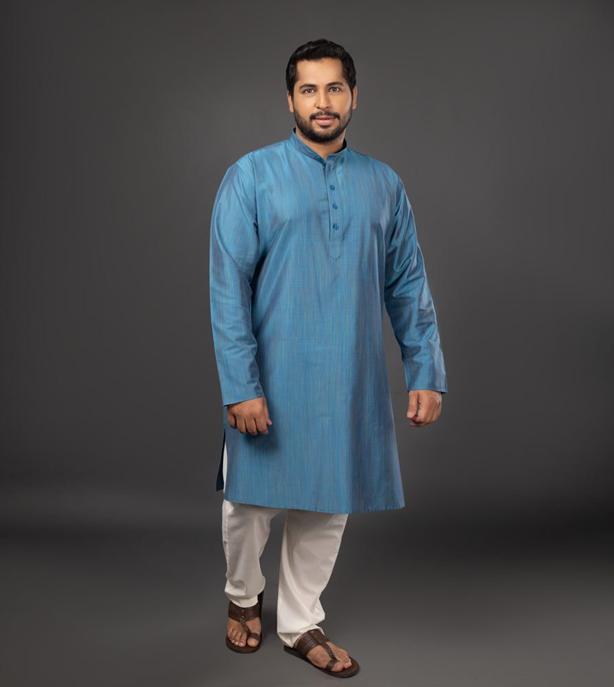Sizeupp | Plus Size  Kurta For Men | 4XL - 9XL |  | Solid | Blue