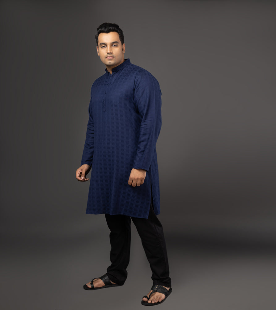 Sizeupp | Plus Size  Kurta For Men | 4XL - 9XL |  | Dobby | Navy