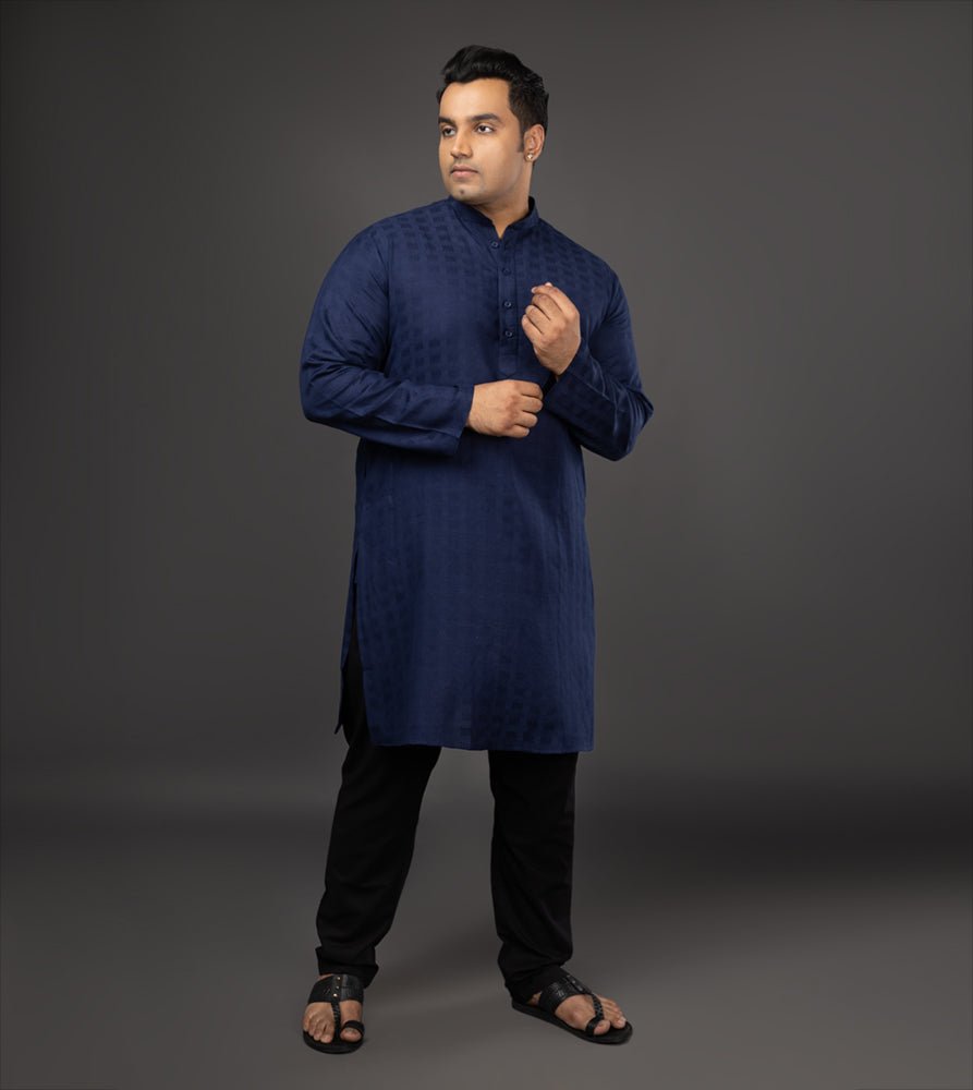 Sizeupp | Plus Size  Kurta For Men | 4XL - 9XL |  | Dobby | Navy