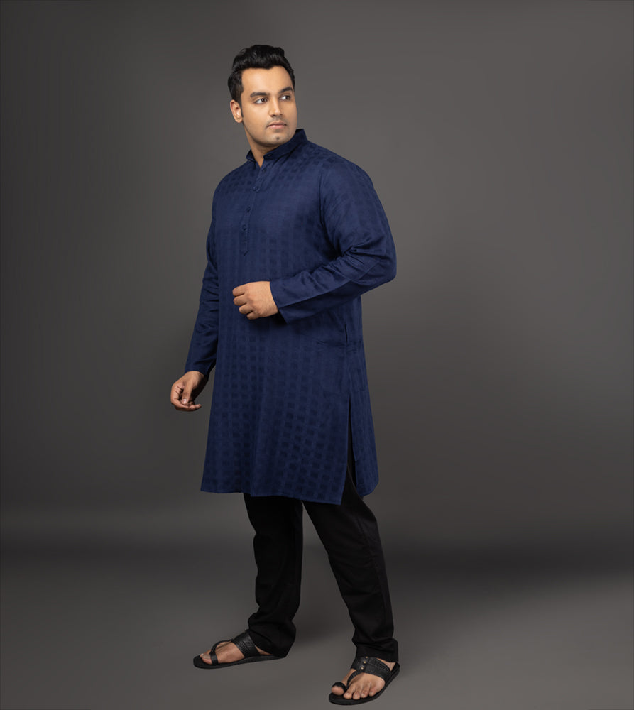Sizeupp | Plus Size  Kurta For Men | 4XL - 9XL |  | Dobby | Navy