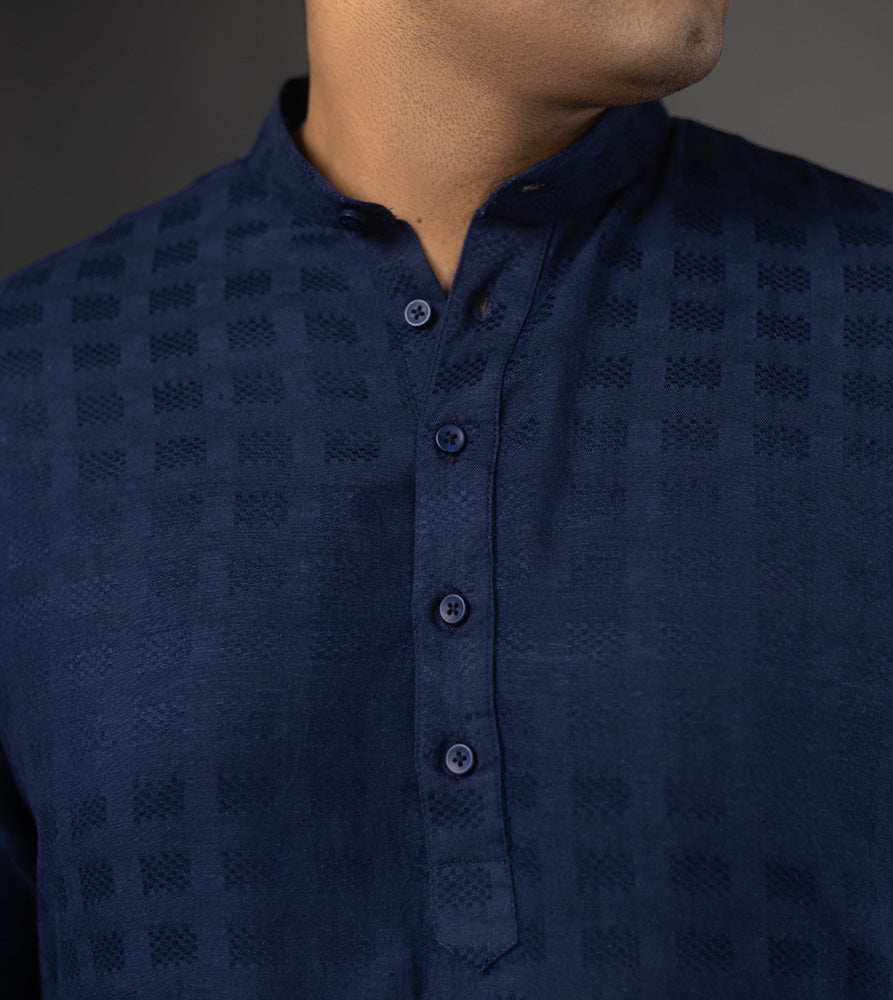 Sizeupp | Plus Size  Kurta For Men | 4XL - 9XL |  | Dobby | Navy