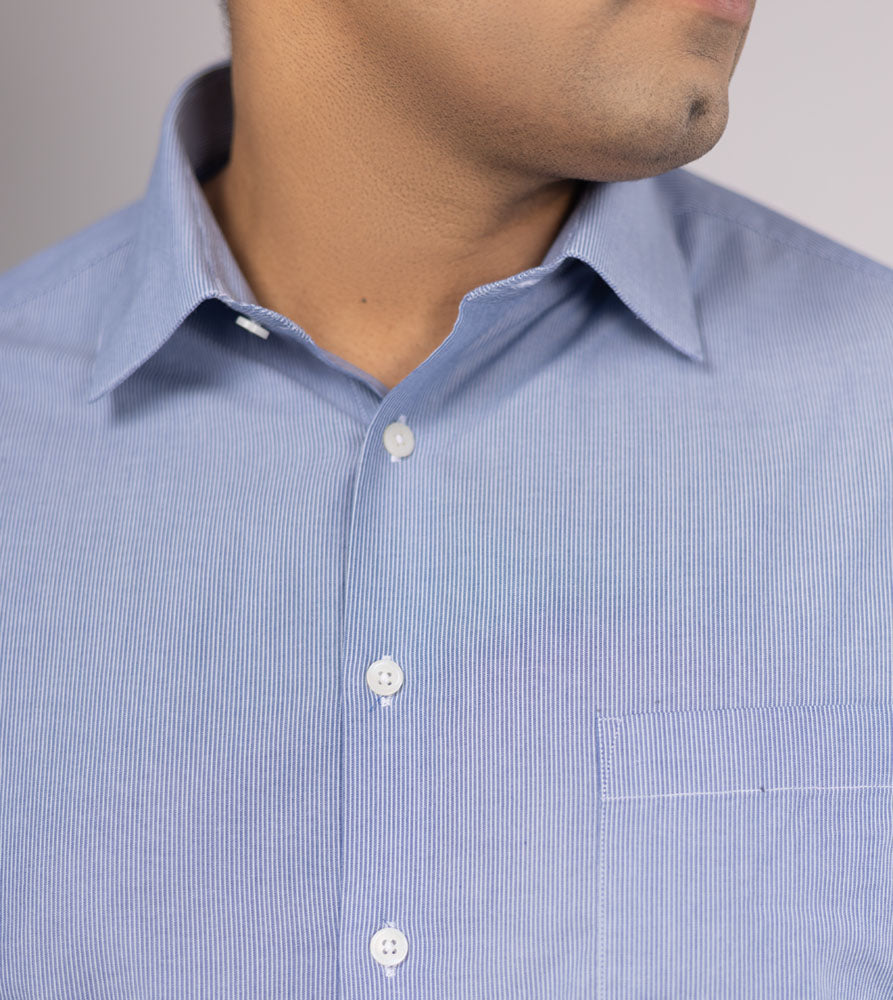 Plus Size Formal Shirt | 4XL - 10XL | 100% Cotton | Blue