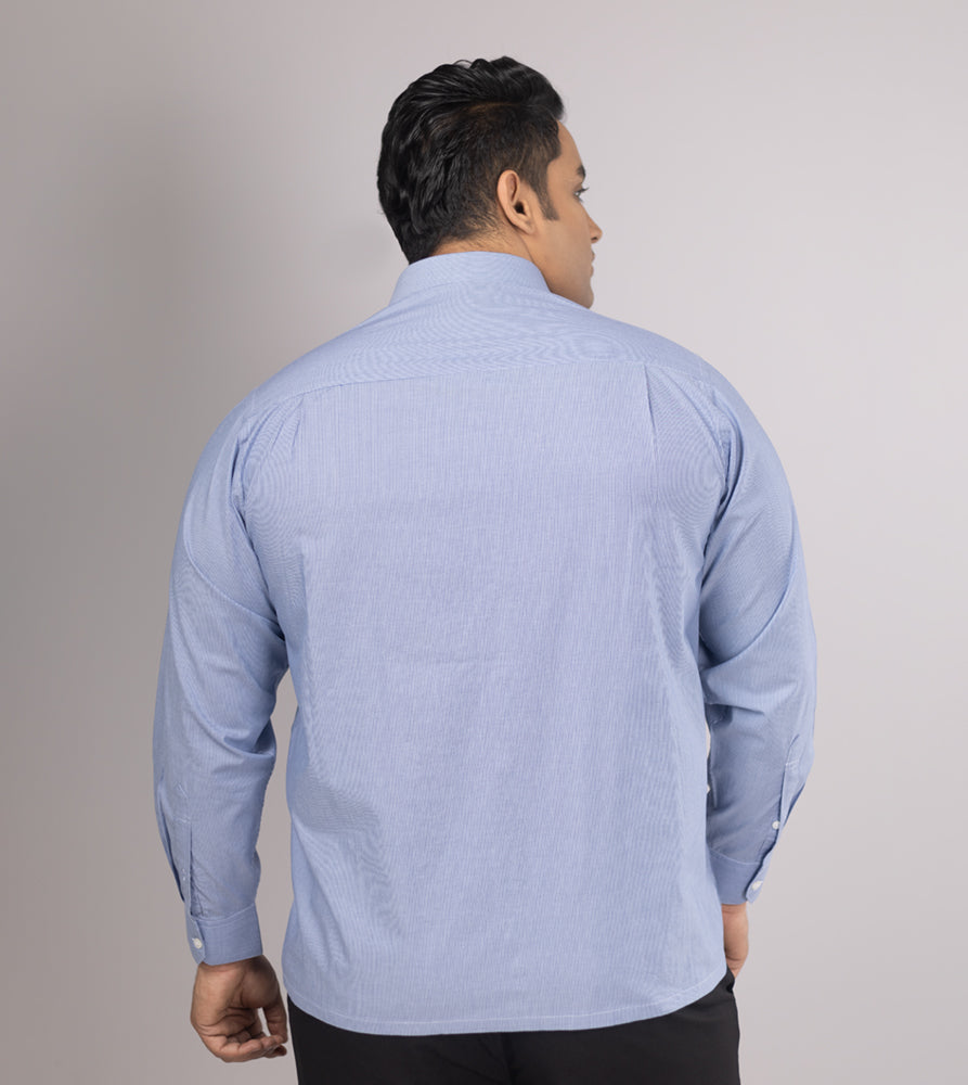 Plus Size Formal Shirt | 4XL - 10XL | 100% Cotton | Blue