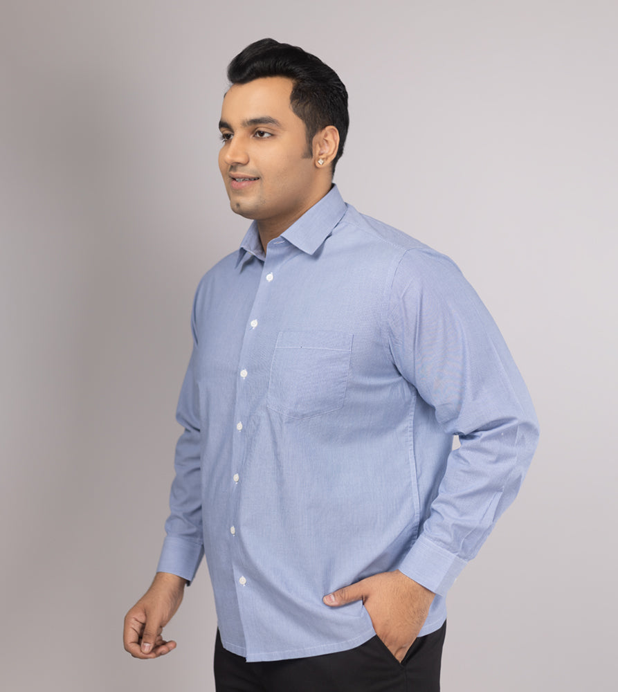 Plus Size Formal Shirt | 4XL - 10XL | 100% Cotton | Blue