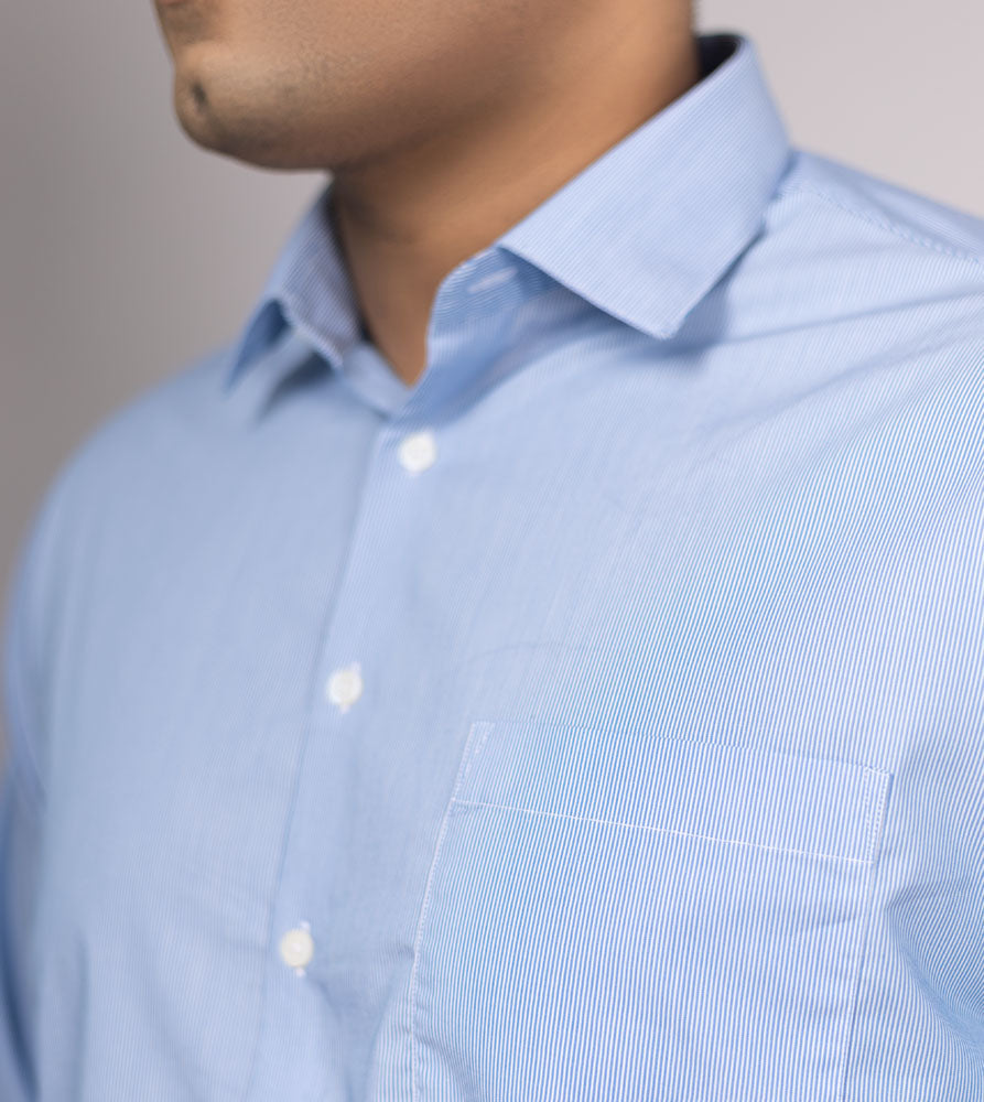 Plus Size Formal Shirt | 4XL - 10XL | 100% Cotton | Sky Blue