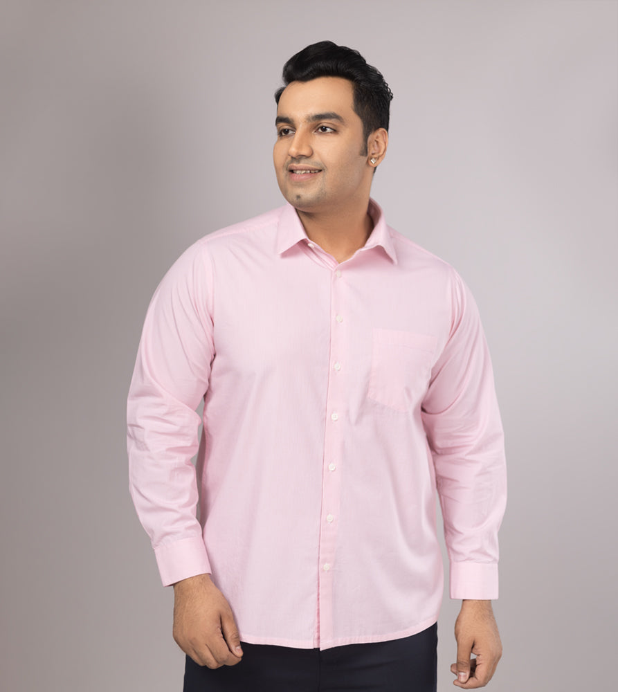 Plus Size Formal Shirt | 4XL - 10XL | 100% Cotton | Pink