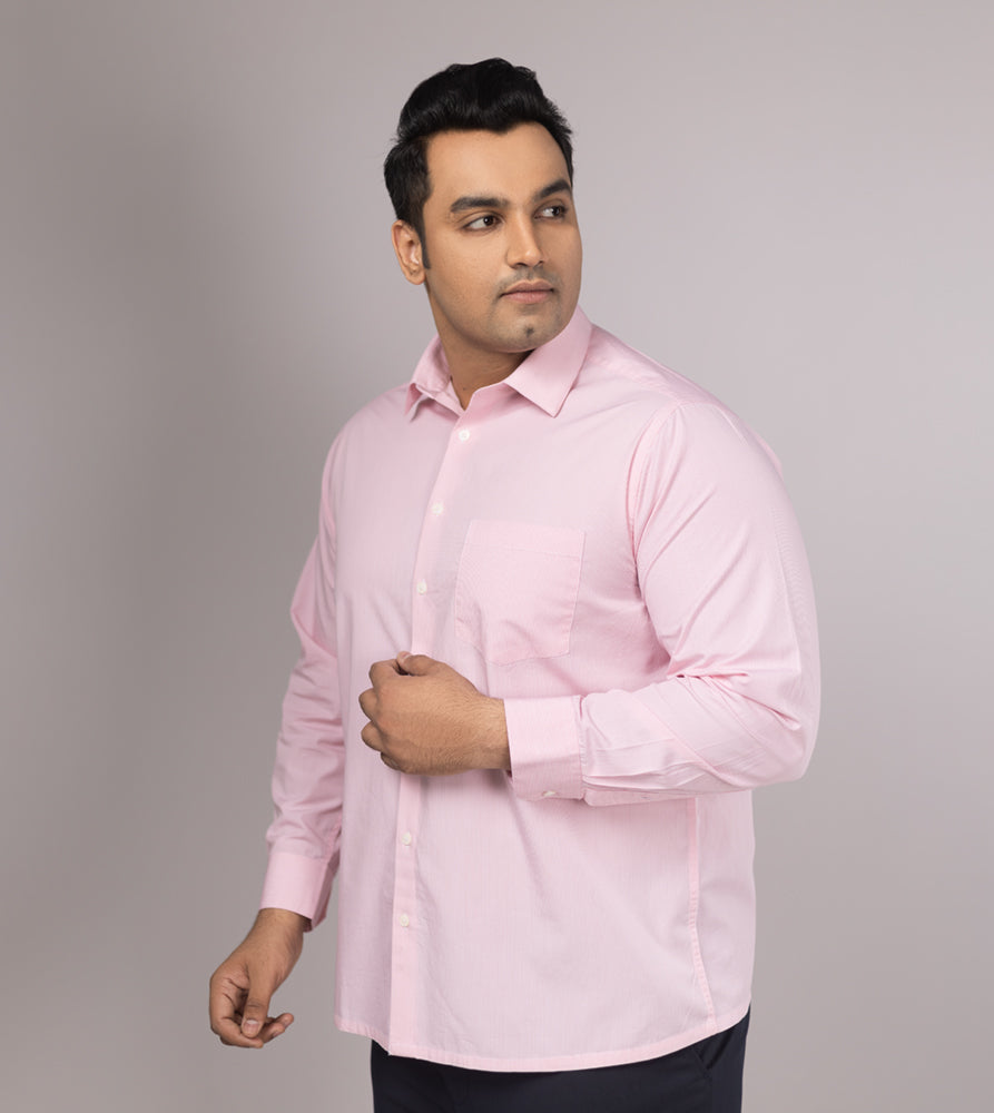 Plus Size Formal Shirt | 4XL - 10XL | 100% Cotton | Pink