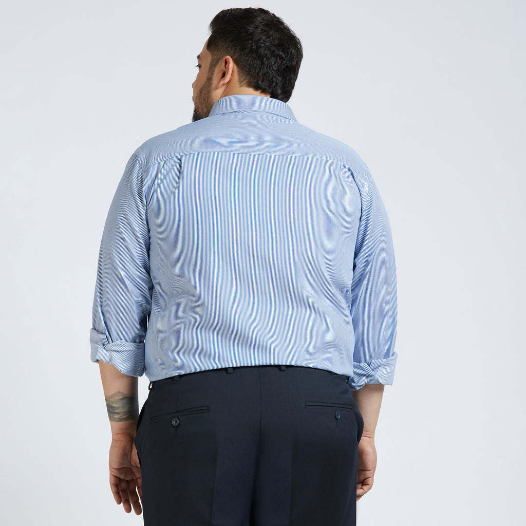 Plus Size Formal Shirt | 4XL - 10XL | 100% Cotton | Blue