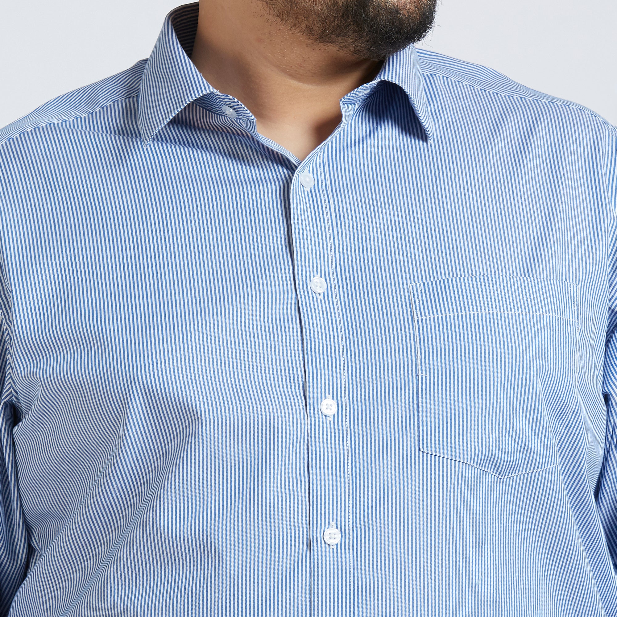 Plus Size Formal Shirt | 4XL - 10XL | 100% Cotton | Blue