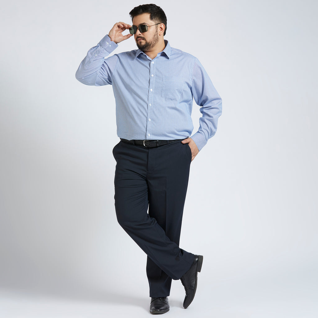Plus Size Formal Shirt | 4XL - 10XL | 100% Cotton | Blue