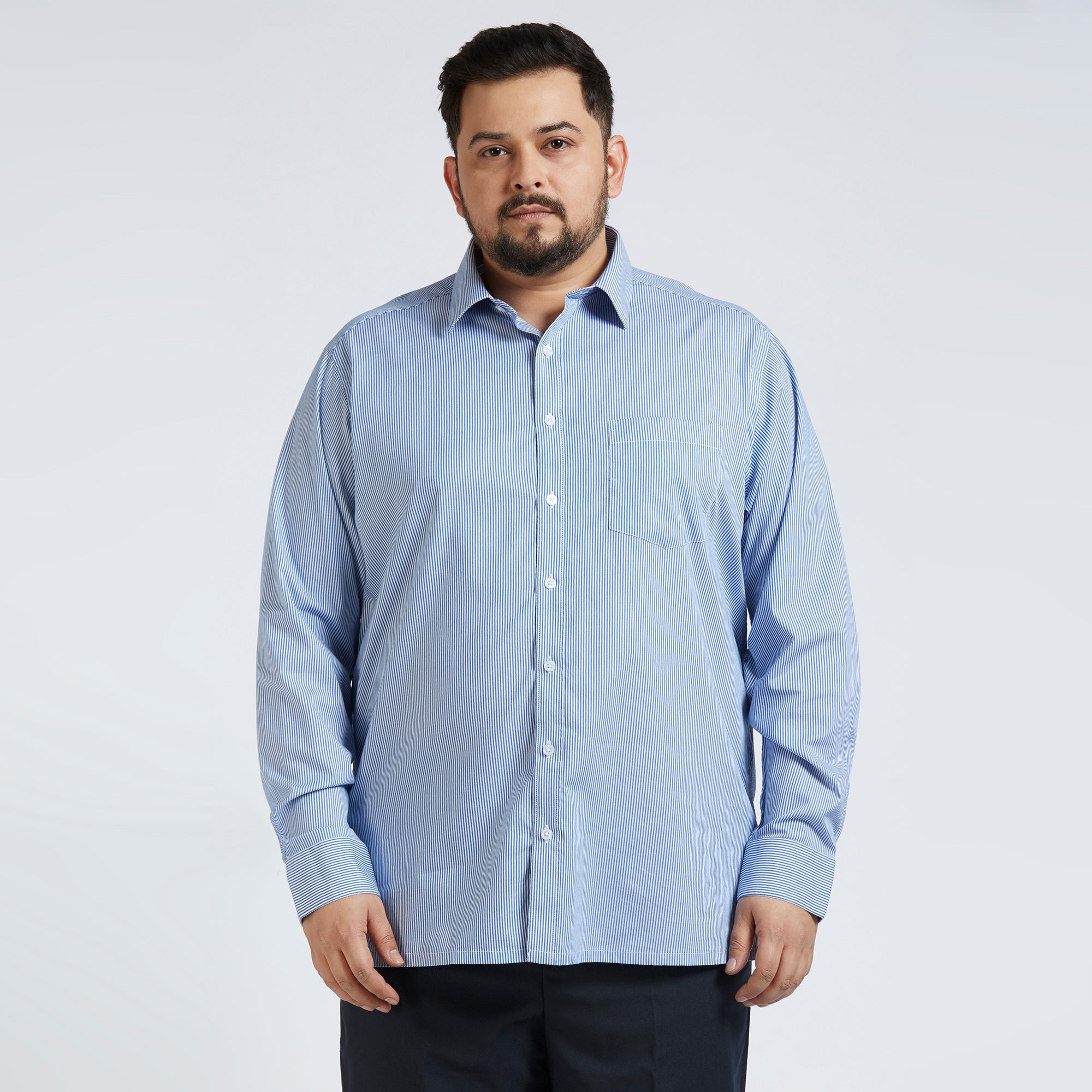 Plus Size Formal Shirt | 4XL - 10XL | 100% Cotton | Blue