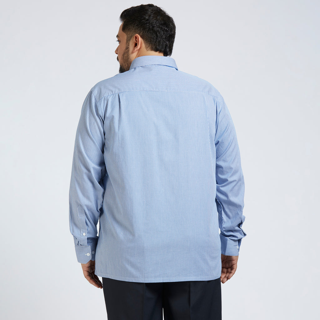 Plus Size Formal Shirt | 4XL - 10XL | 100% Cotton | Blue