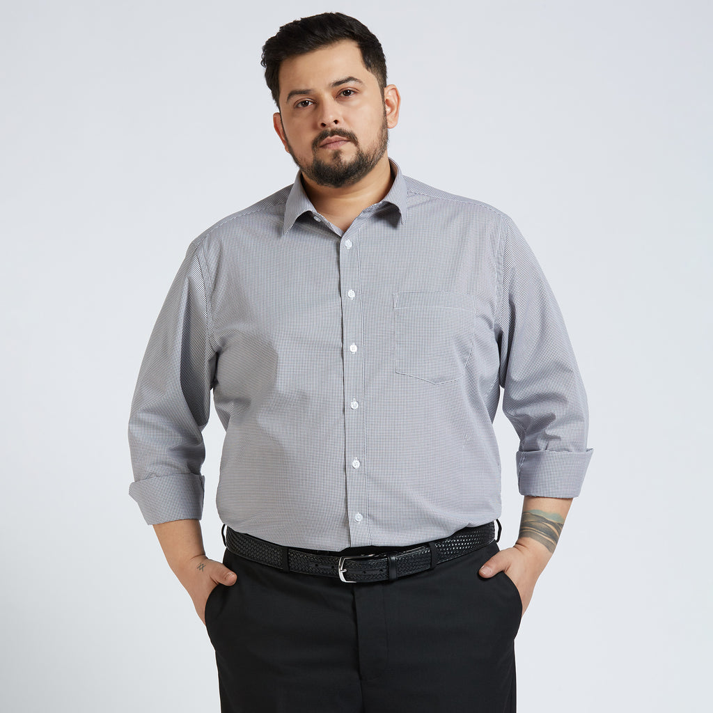 Plus Size Formal Shirt | 4XL - 10XL | 100% Cotton | Grey