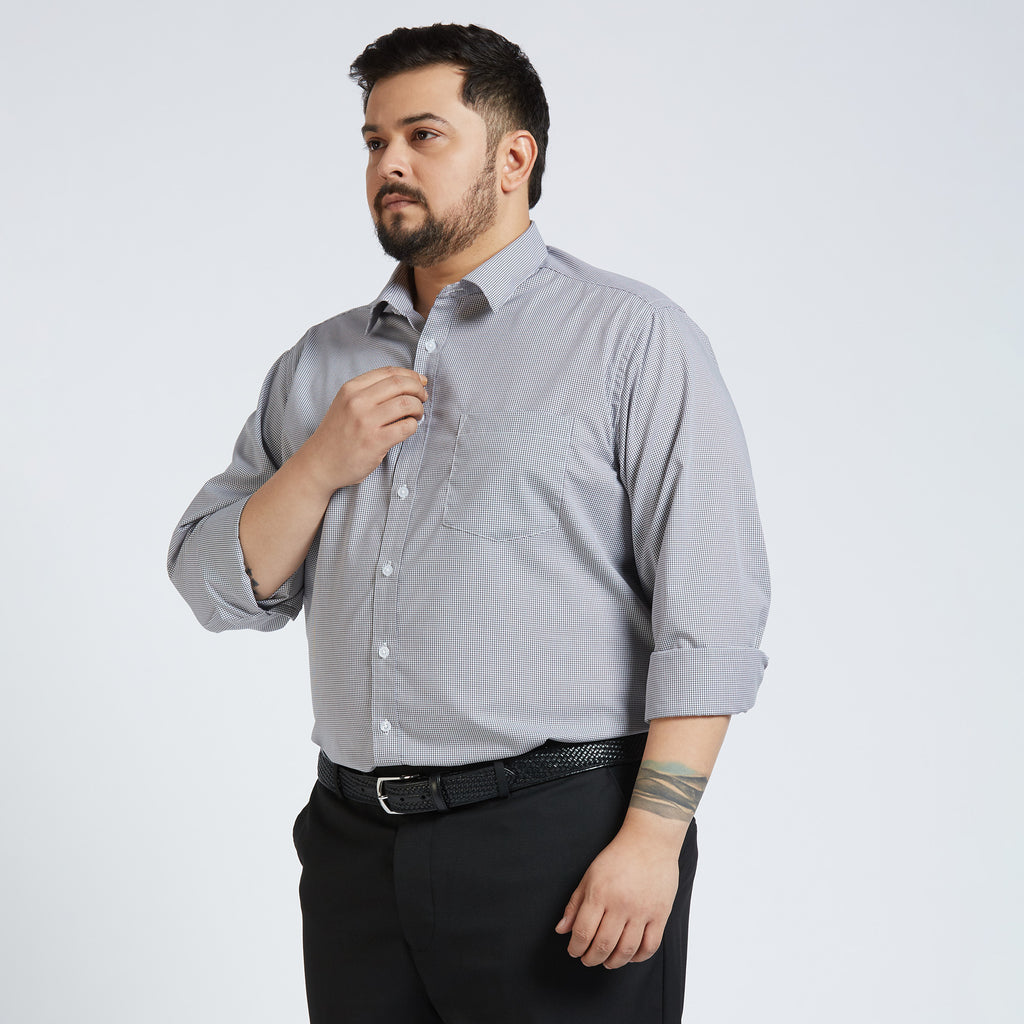 Plus Size Formal Shirt | 4XL - 10XL | 100% Cotton | Grey