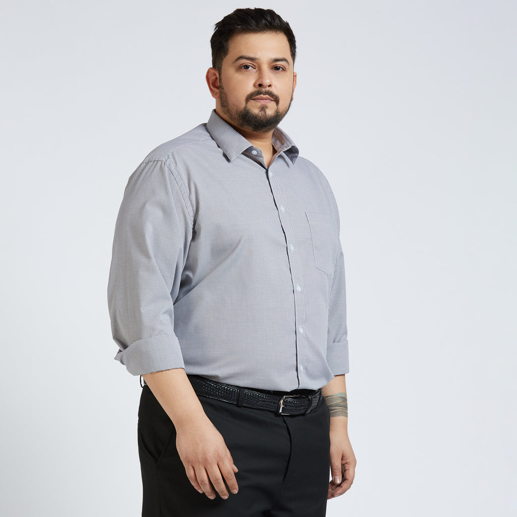 Plus Size Formal Shirt | 4XL - 10XL | 100% Cotton | Grey
