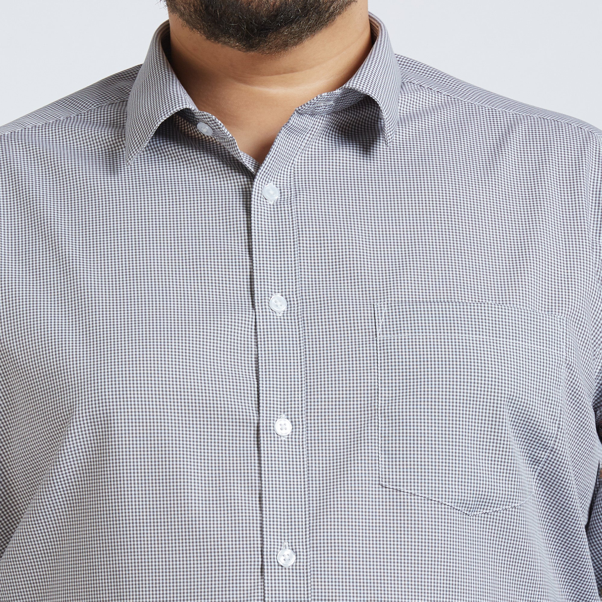 Plus Size Formal Shirt | 4XL - 10XL | 100% Cotton | Grey