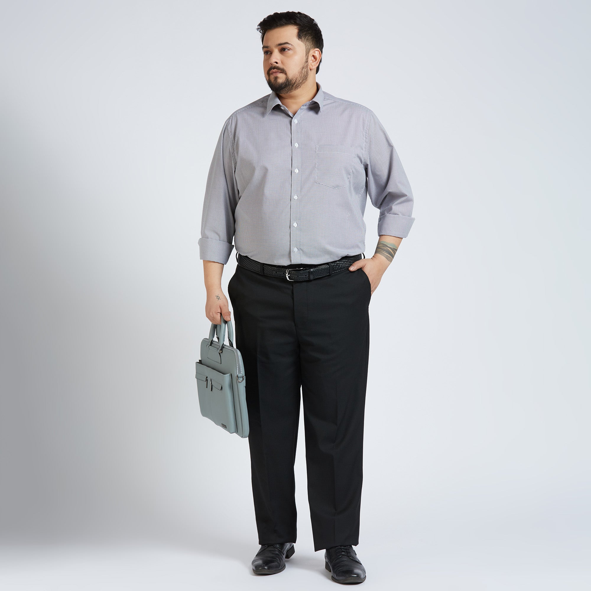 Plus Size Formal Shirt | 4XL - 10XL | 100% Cotton | Grey