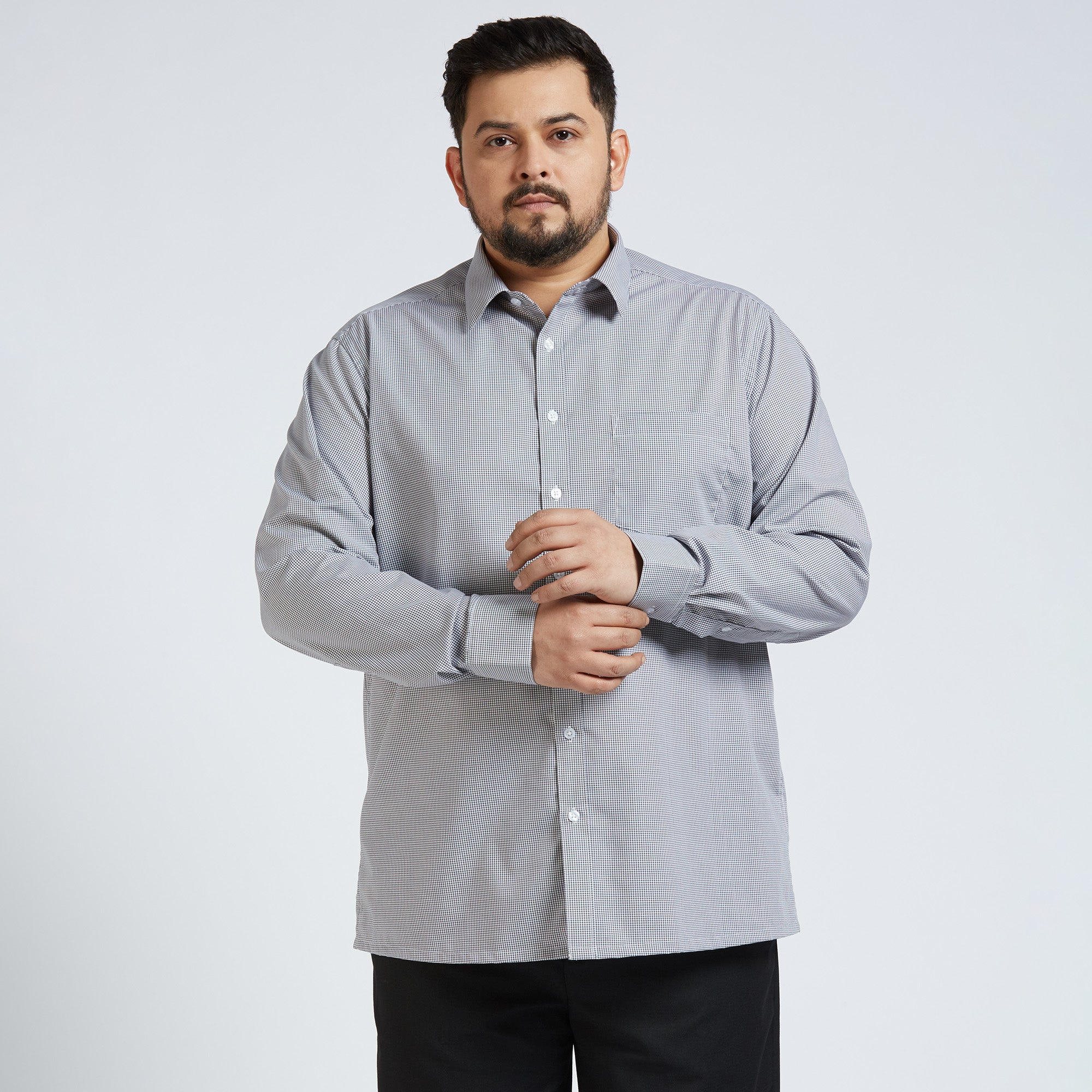 Plus Size Formal Shirt | 4XL - 10XL | 100% Cotton | Grey