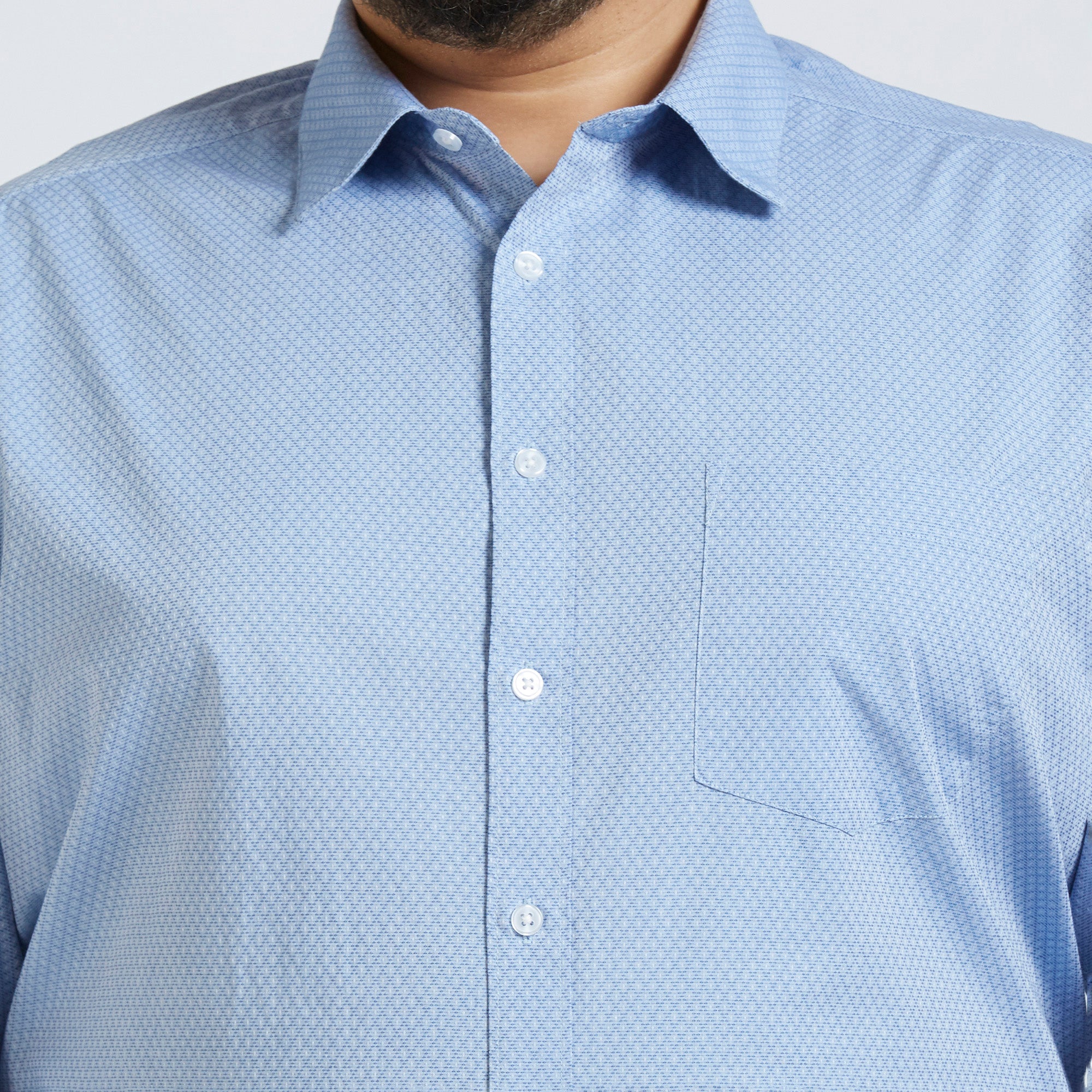 Plus Size Formal Shirt | 4XL - 10XL | 100% Cotton | Blue