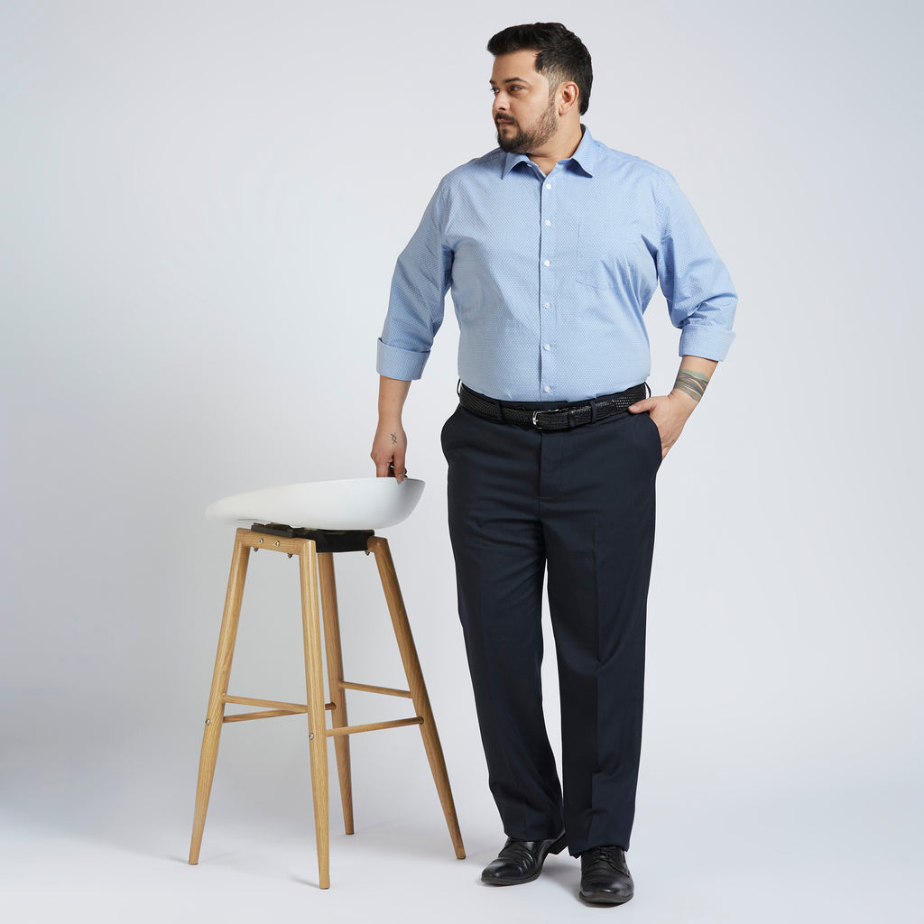 Plus Size Formal Shirt | 4XL - 10XL | 100% Cotton | Blue
