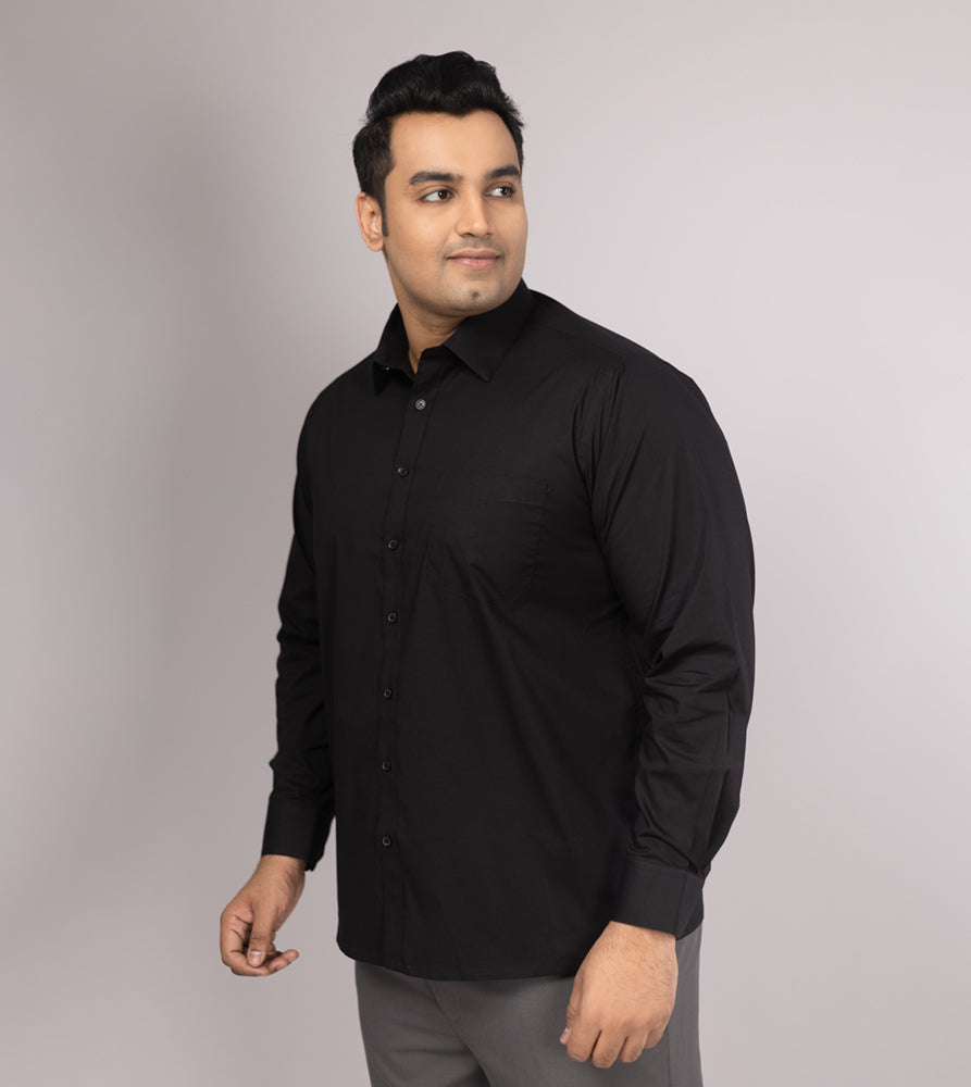 Plus Size Formal Shirt | 4XL - 10XL | 100% Cotton | Black