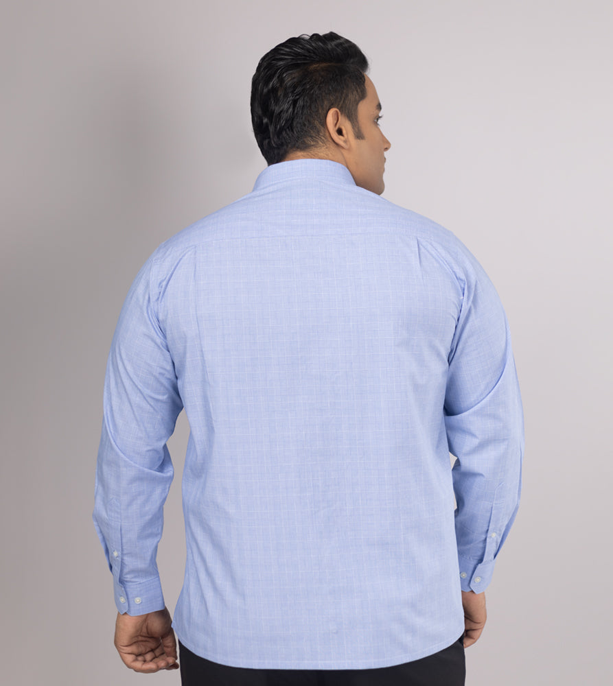 Plus Size Formal Shirt | 4XL - 10XL | 100% Cotton | Sky Blue