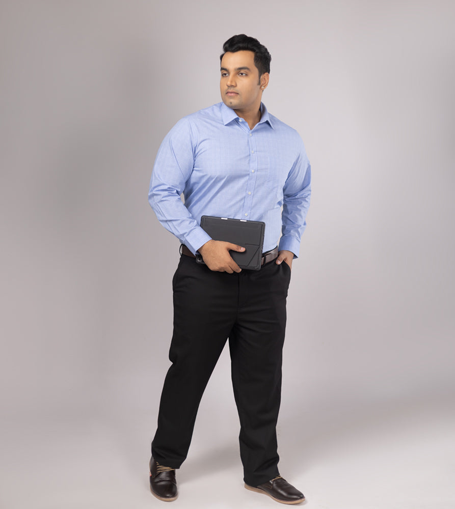 Plus Size Formal Shirt | 4XL - 10XL | 100% Cotton | Sky Blue
