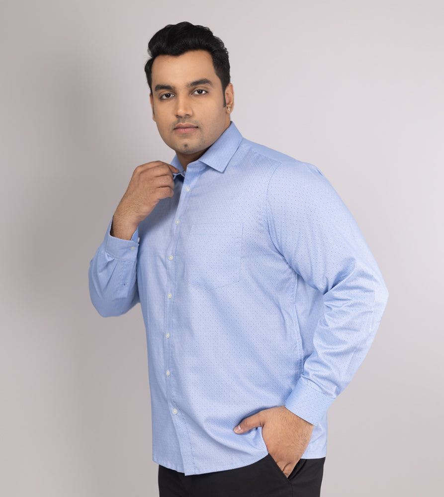 Plus Size Formal Shirt | 4XL - 9XL | 100% Cotton | Blue