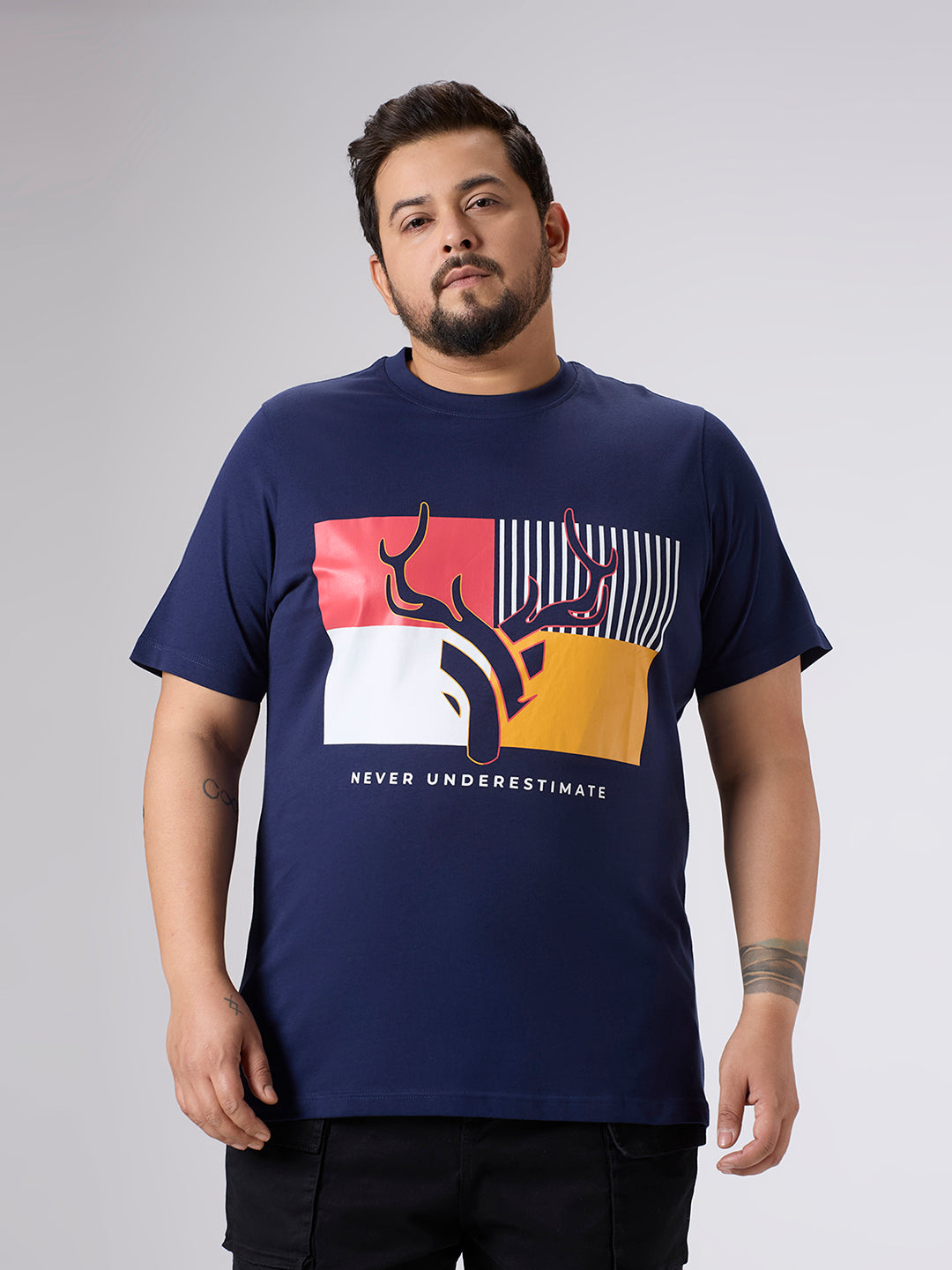 Plus Size Graphic T-Shirt | 4XL-10XL | 100% Cotton | Navy