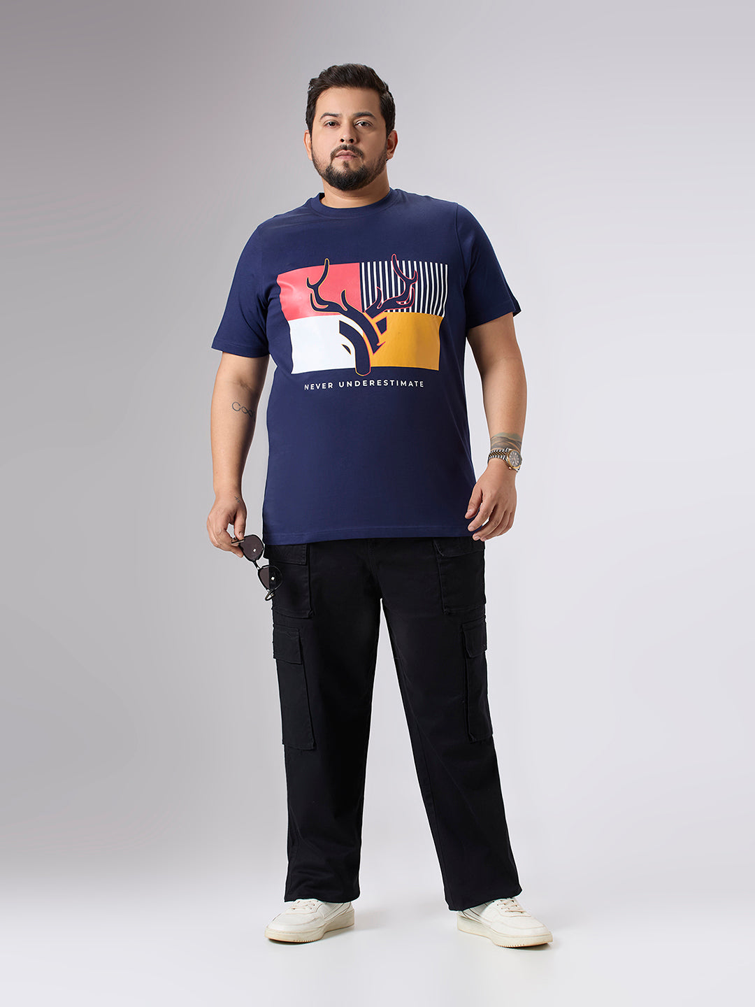 Plus Size Graphic T-Shirt | 4XL-10XL | 100% Cotton | Navy