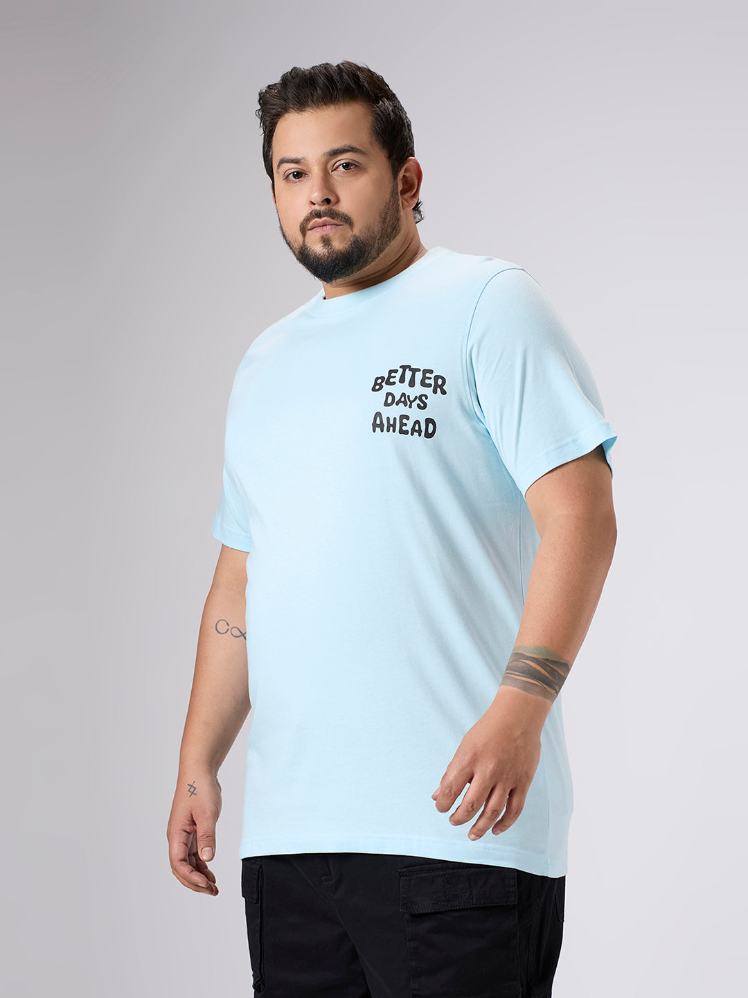 Plus Size Graphic T-Shirt | 4XL-10XL | 100% Cotton | Aqua