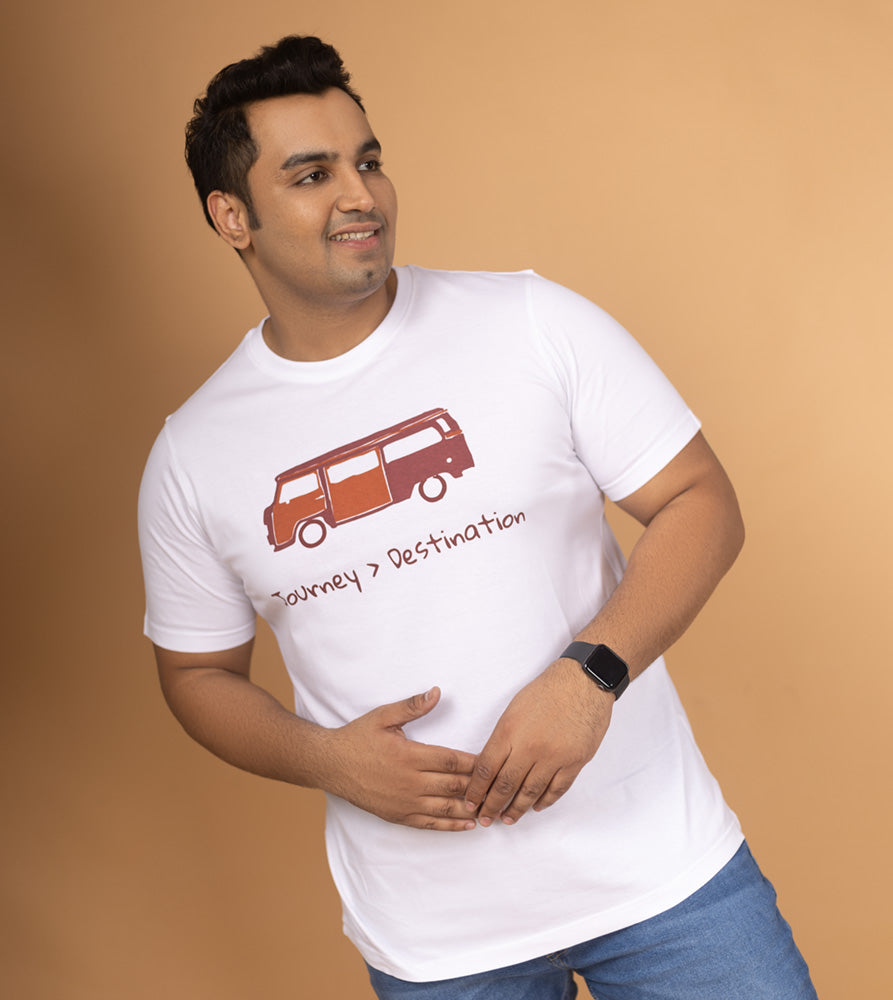 Plus Size Graphic T-Shirt | 4XL - 10XL | 100% Cotton | White