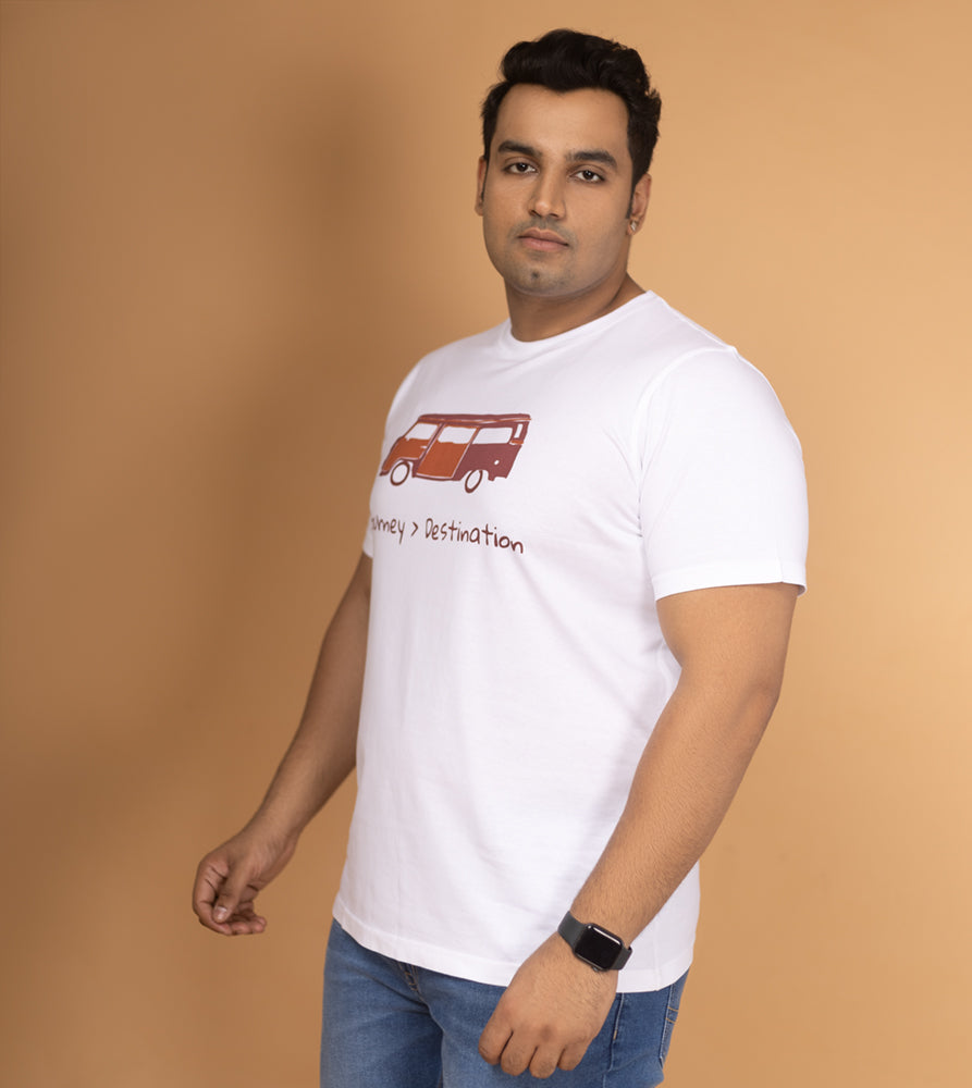 Plus Size Graphic T-Shirt | 4XL - 10XL | 100% Cotton | White