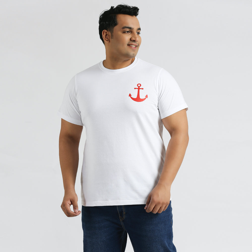 Plus Size Graphic T-Shirt | 4XL - 9XL | 100% Cotton | White