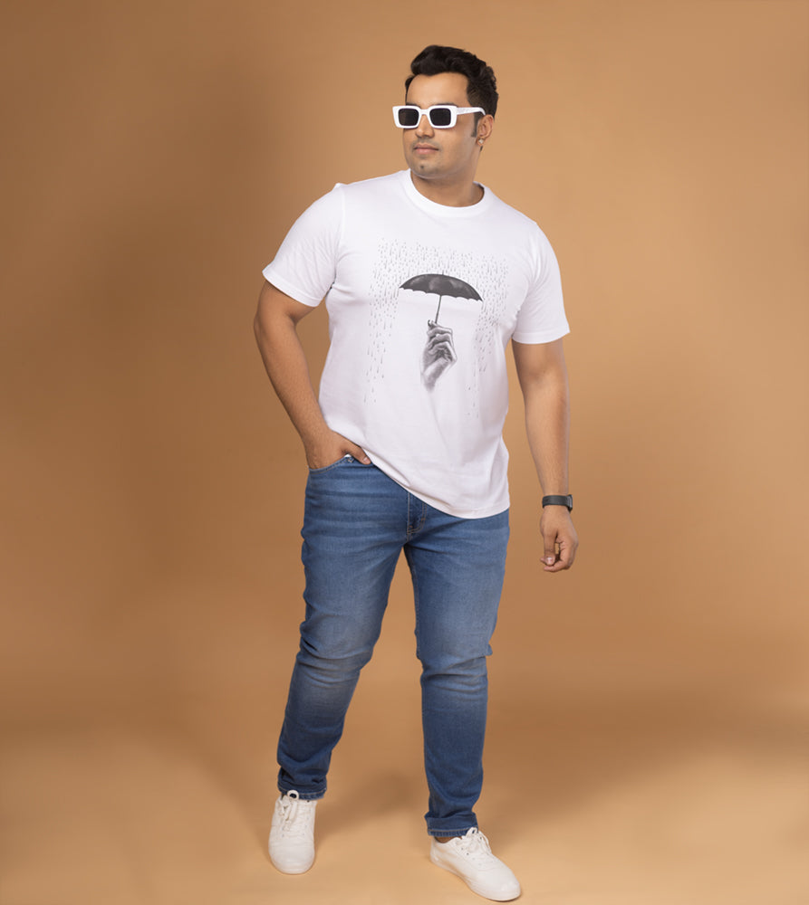 Plus Size Graphic T-Shirt | 4XL - 9XL | 100% Cotton | White