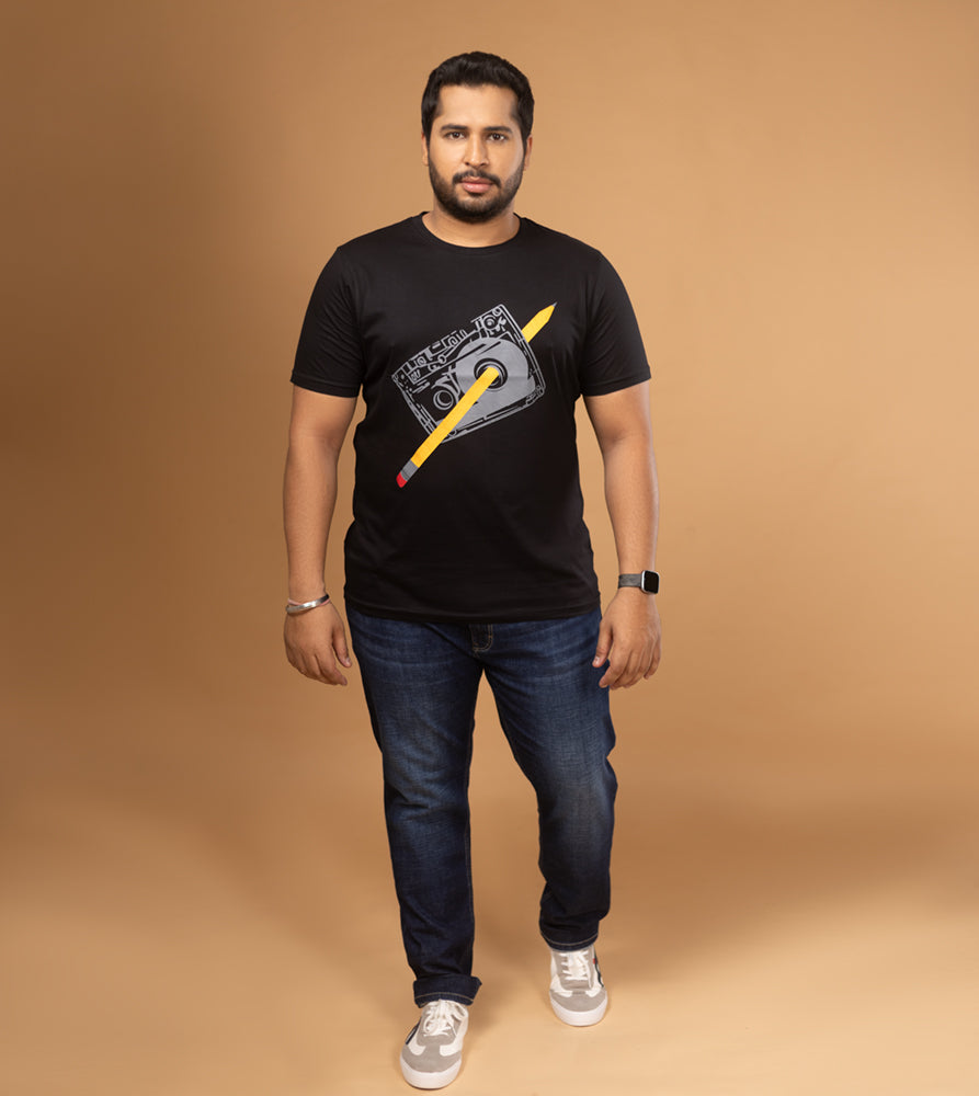 Plus Size Graphic T-Shirt | 4XL - 10XL | 100% Cotton | Black