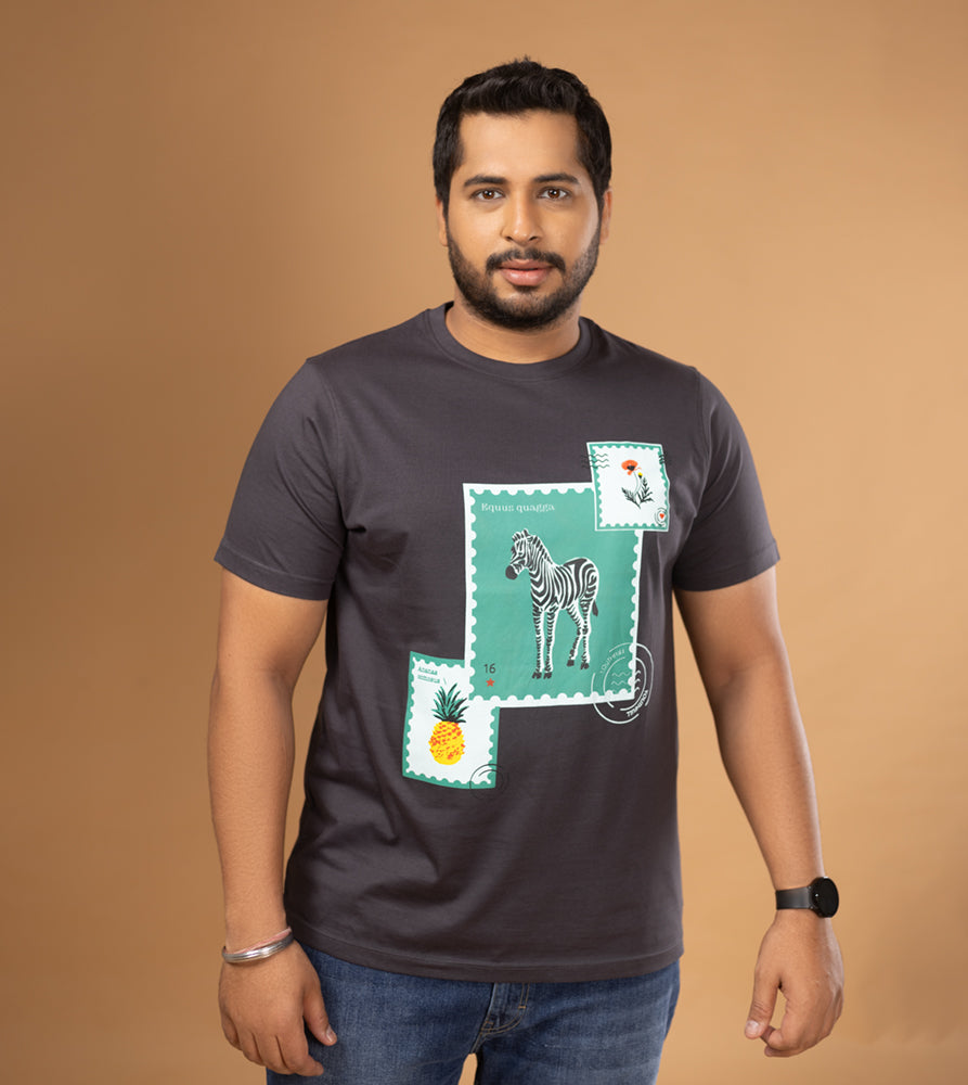 Plus Size Graphic T-Shirt | 4XL - 10XL | 100% Cotton | Grey