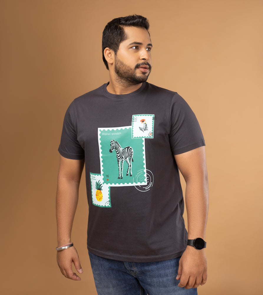 Plus Size Graphic T-Shirt | 4XL - 10XL | 100% Cotton | Grey