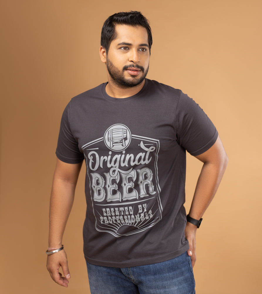 Plus Size Graphic T-Shirt | 4XL - 10XL | 100% Cotton | Grey