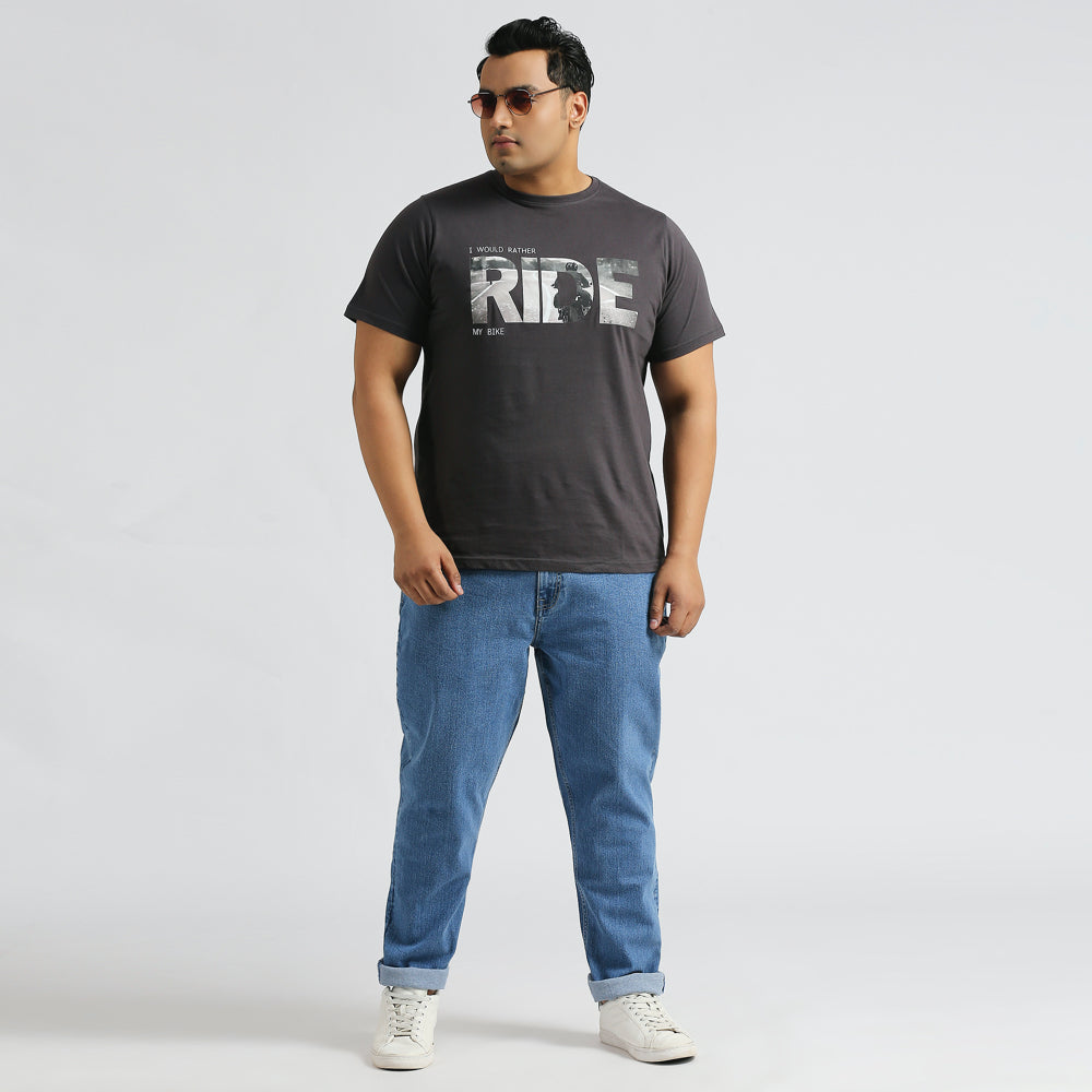 Plus Size Graphic T-Shirt | 4XL - 10XL | 100% Cotton | Grey