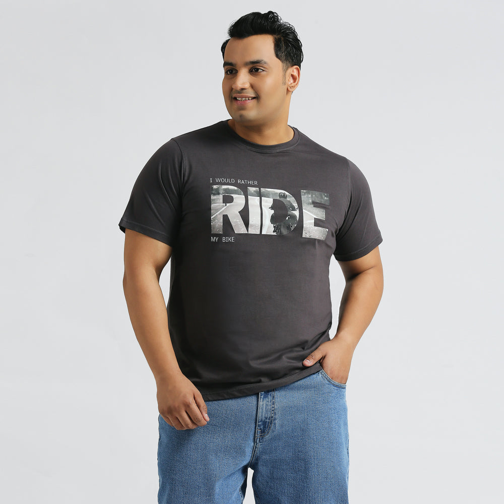 Plus Size Graphic T-Shirt | 4XL - 10XL | 100% Cotton | Grey