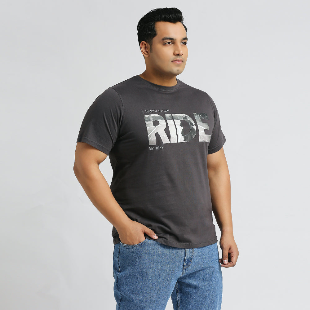 Plus Size Graphic T-Shirt | 4XL - 10XL | 100% Cotton | Grey