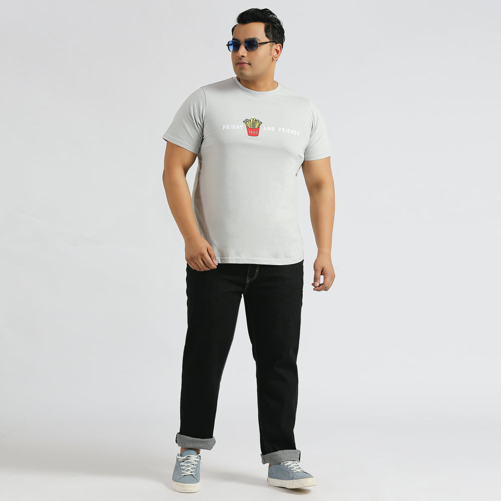 Plus Size Graphic T-Shirt | 4XL - 10XL | 100% Cotton | Grey